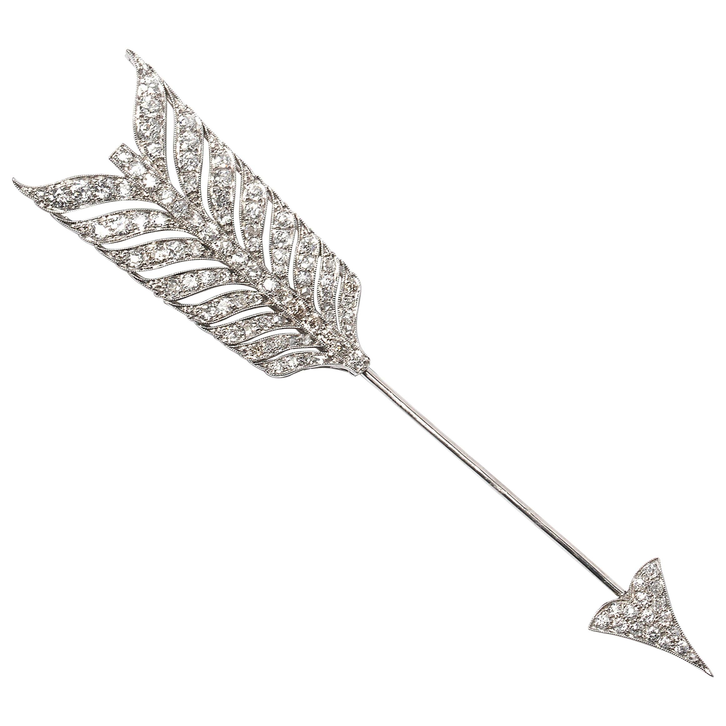 Edwardian Diamond Arrow Jabot Pin