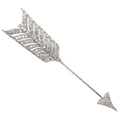 Edwardian Diamant Pfeil Jabot Pin