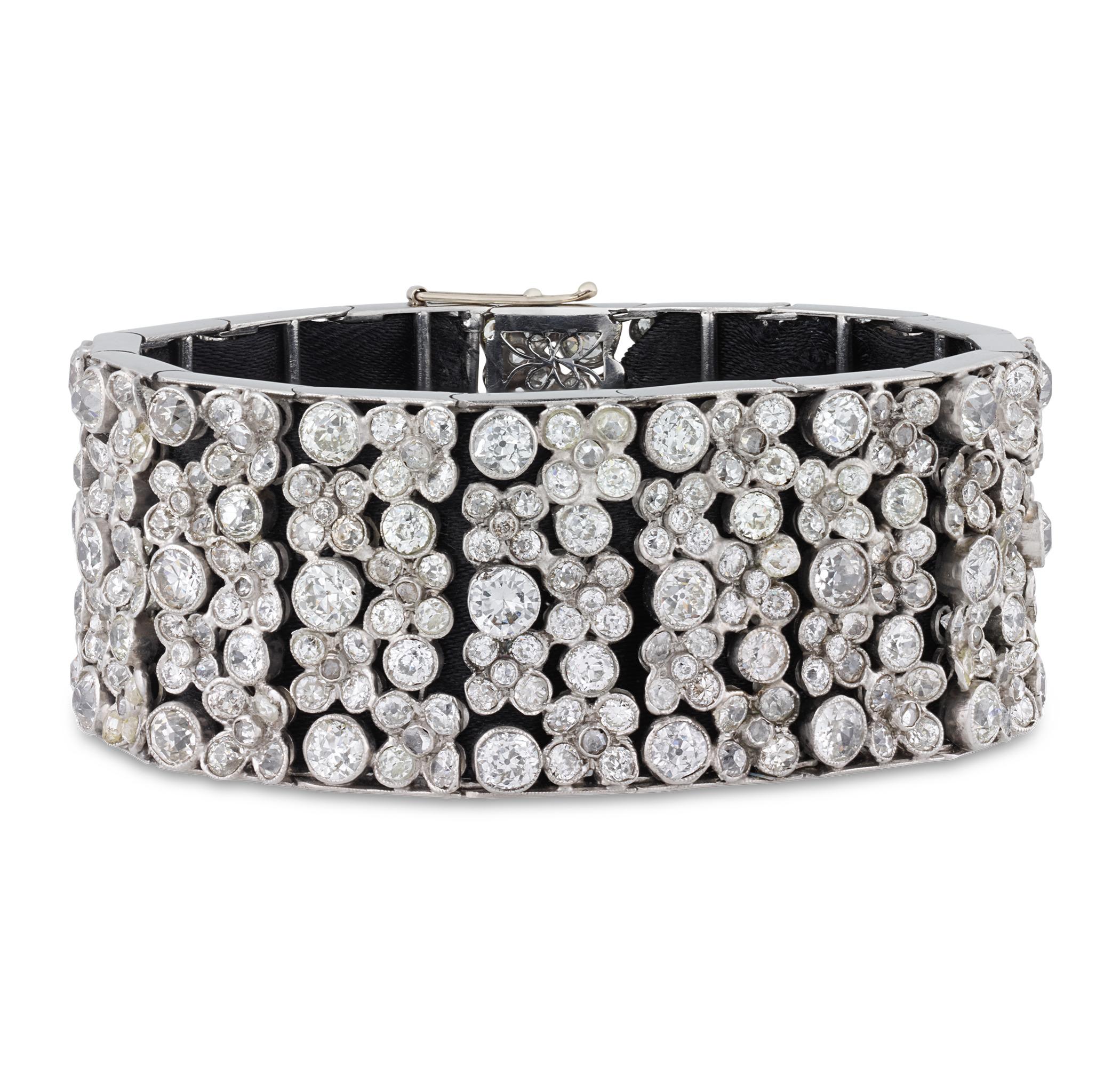 Taille vieille Europe Bracelet édouardien, 65,00 carats en vente