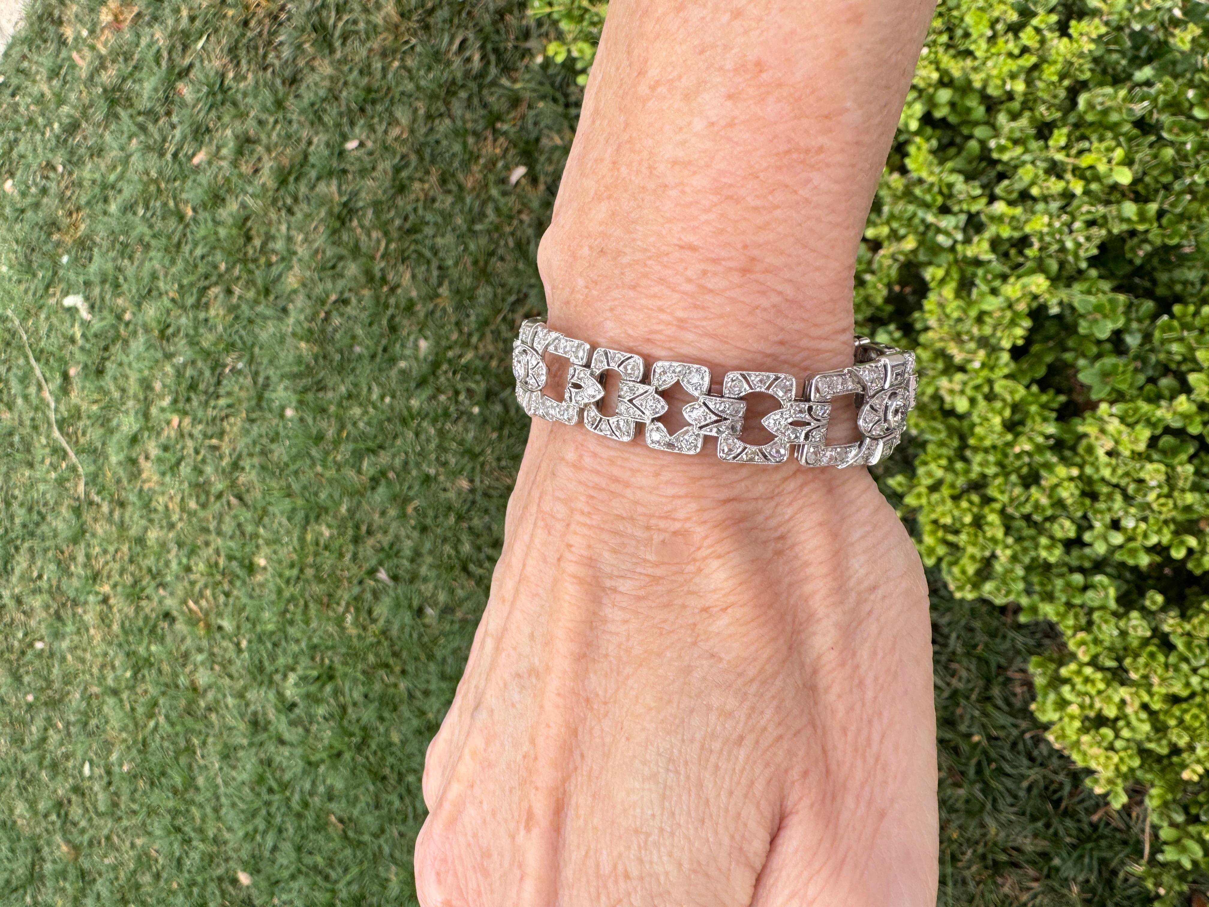Bracciale di diamanti edoardiano 7,00 carati In condizioni buone in vendita a New Orleans, LA