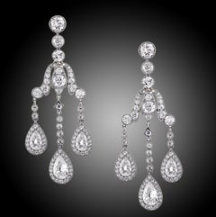 Edwardian Diamond Chandelier Drop Earrings