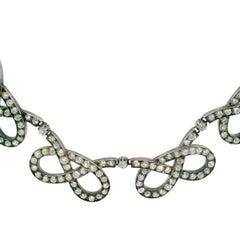 Victorian Diamond Choker Necklace Silver Topped Gold Infinity Link ~31.9ctw