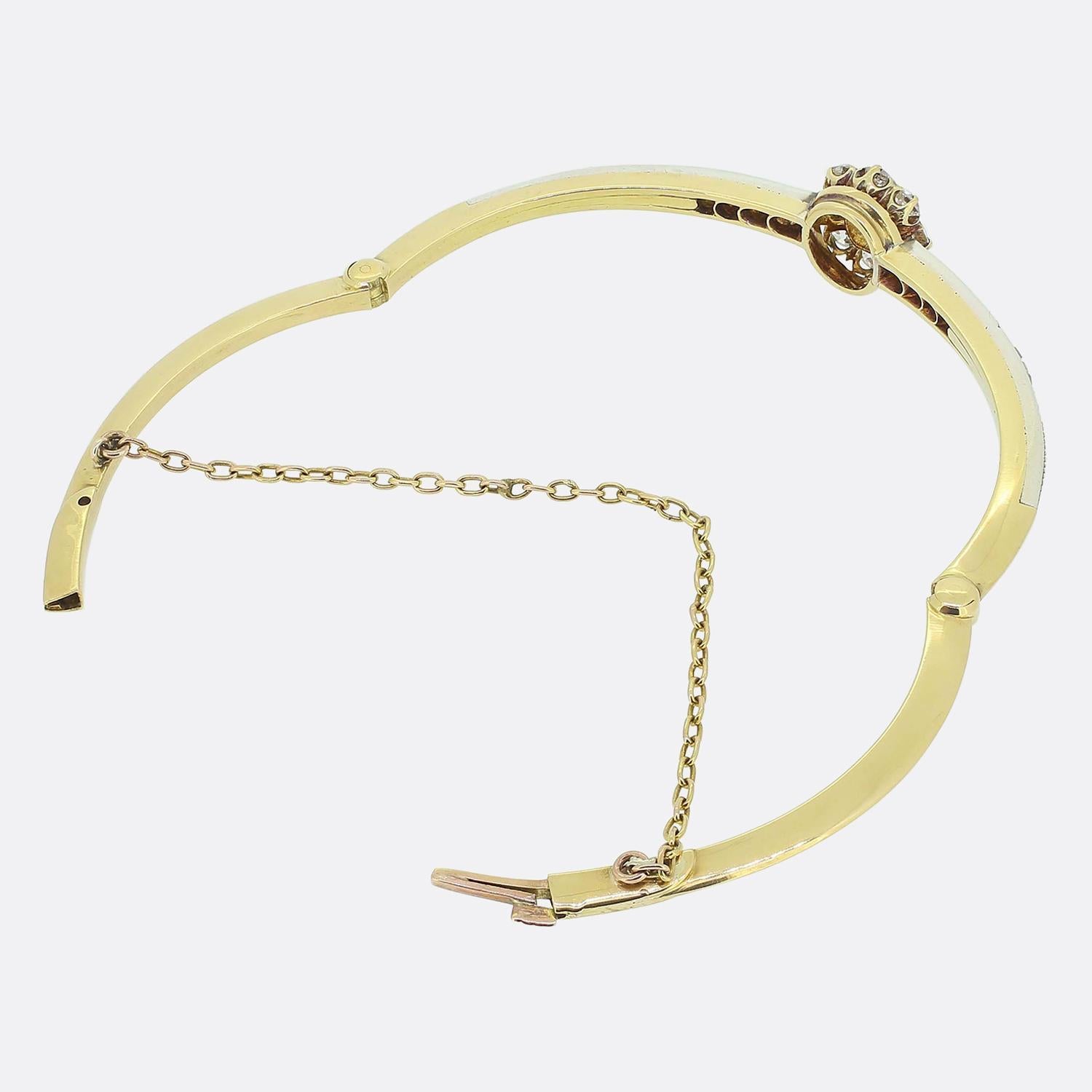Edwardianischer Diamant-Cluster-Armreif für Damen oder Herren