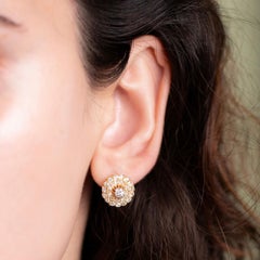 Edwardian Diamond Cluster Drop Earrings Circa 1900-1910