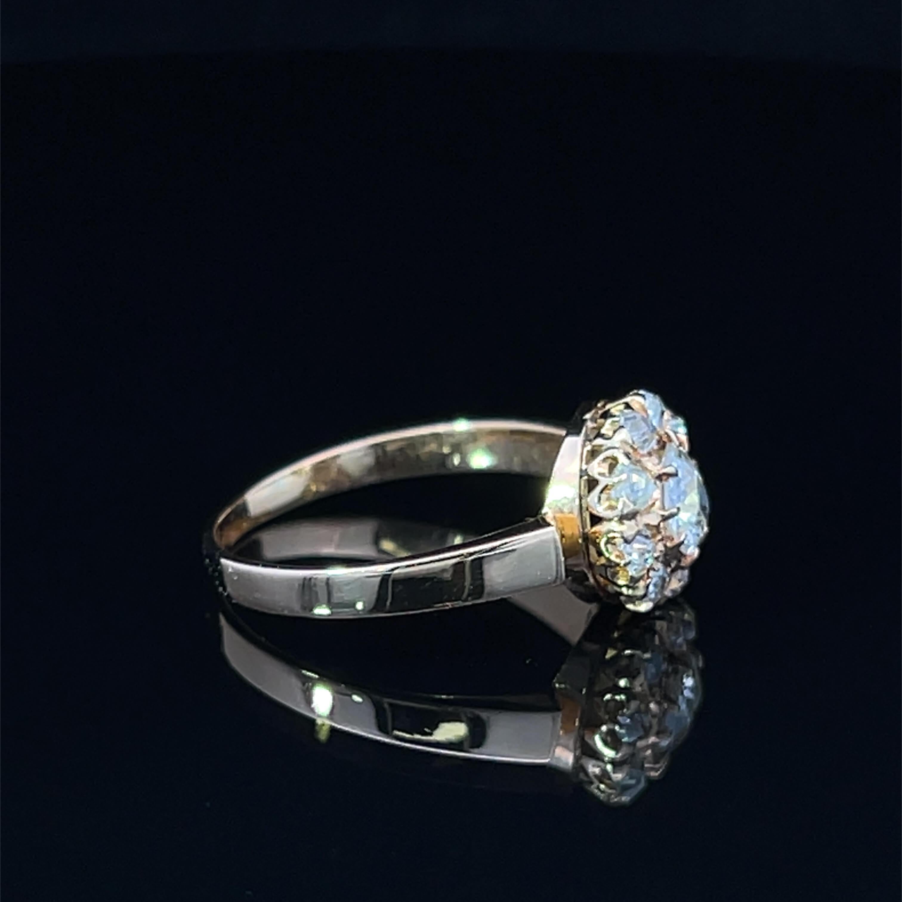 Edwardianischer Diamant-Cluster-Ring, um 1910 im Zustand „Gut“ im Angebot in ADELAIDE, SA