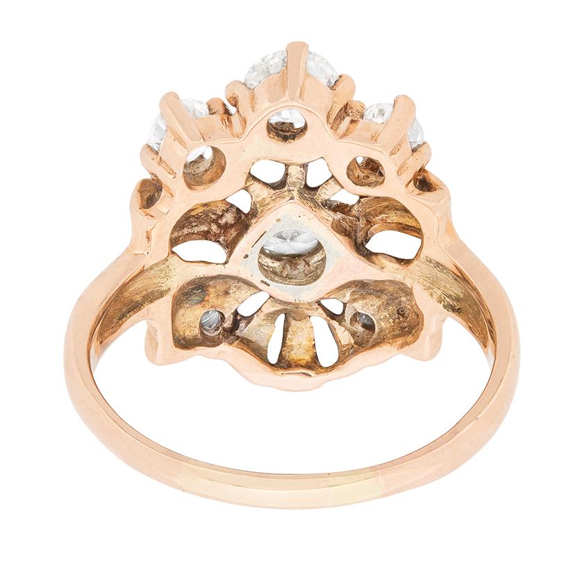 Women's Edwardian Diamond Cluster Ring, circa 1910 For Sale