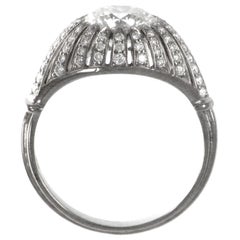 Edwardian Diamond Cocktail Ring GIA Certified 1.11 Carat Chavana Collection