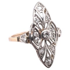 Edwardian Filigree Two-Toned Diamond Cocktail Ring