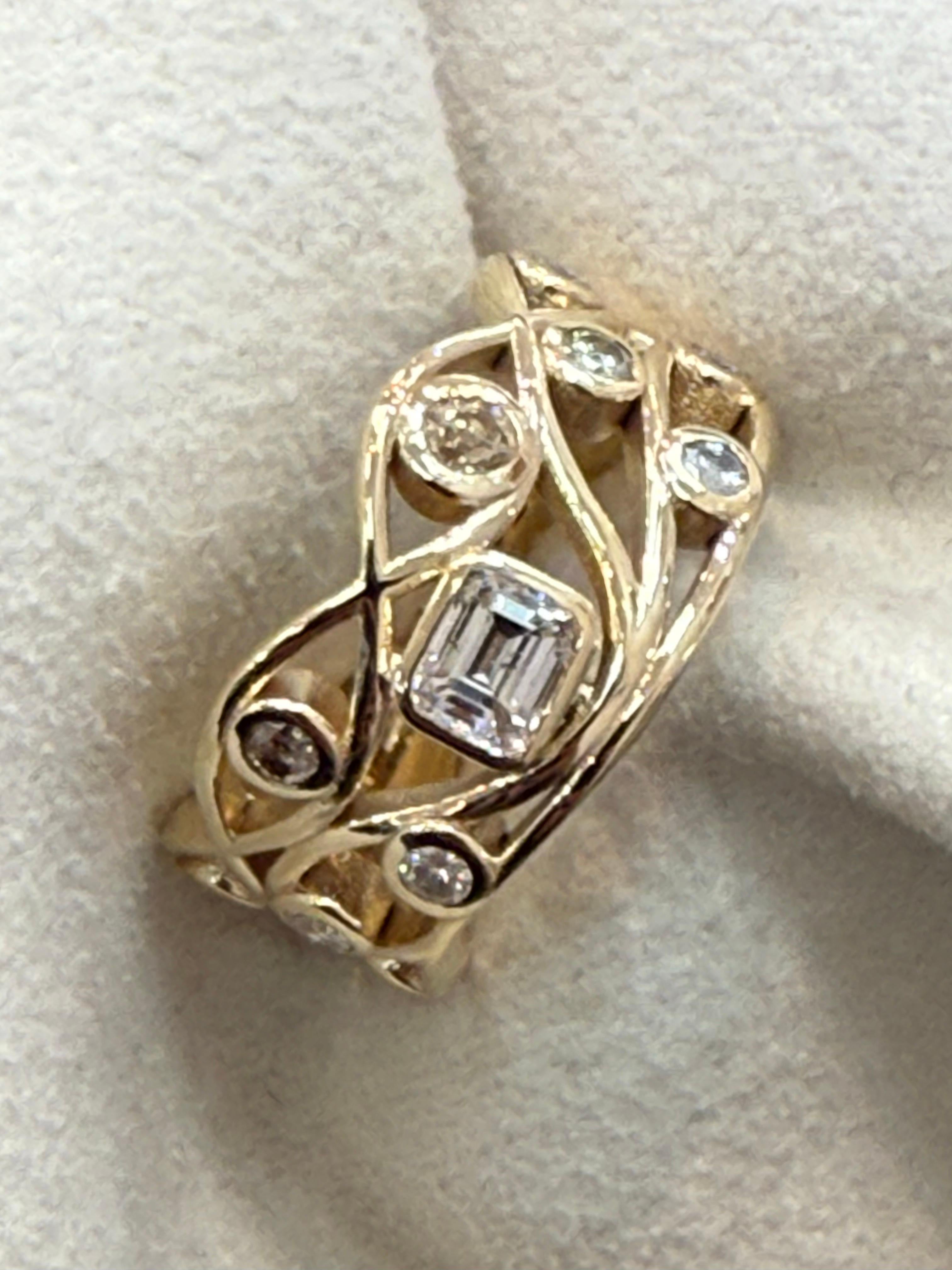 Bague grappe édouardienne marguerite en or jaune 18 carats et platine, circa 1920 en vente 1