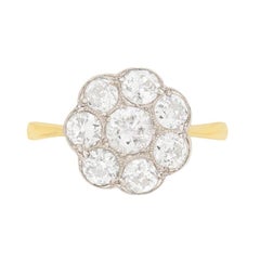 Edwardian Diamond Daisy Cluster Ring, circa 1910