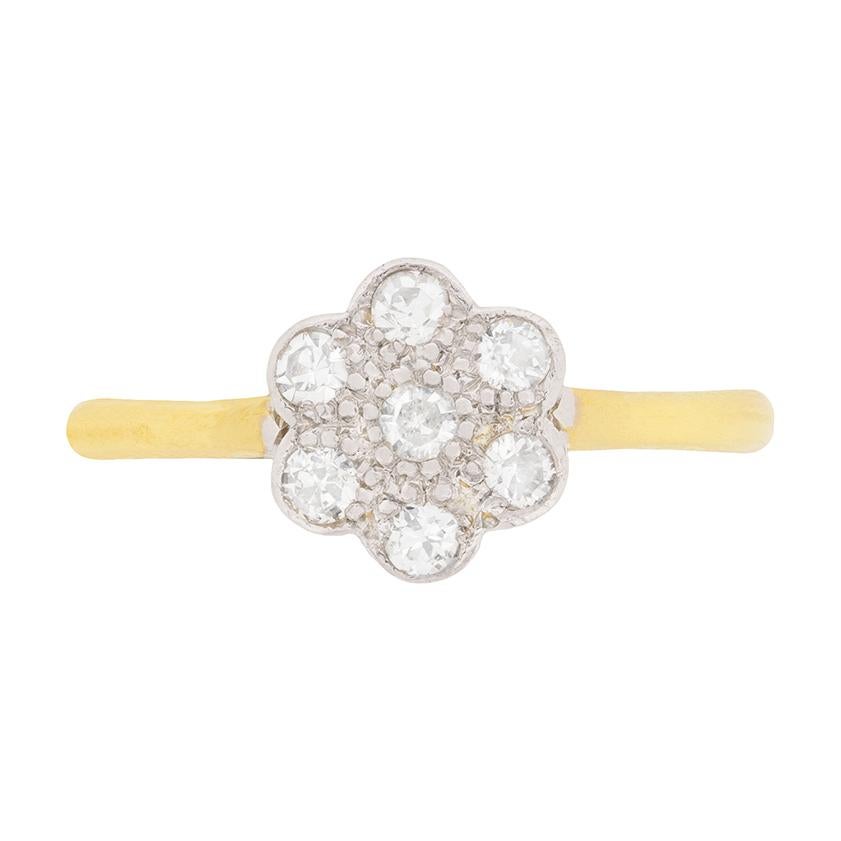 Edwardian Diamond Daisy Cluster Ring, circa 1910