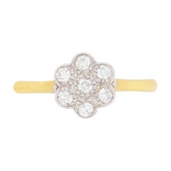 Edwardian Diamond Daisy Cluster Ring, circa 1910