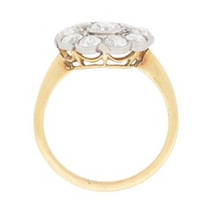 Edwardian Diamond Daisy Cluster Ring, circa 1910