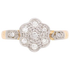 Edwardian Diamond Daisy Cluster Ring, circa 1910