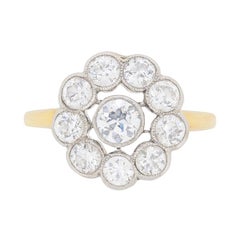 Edwardian Diamond Daisy Cluster Ring, circa 1910