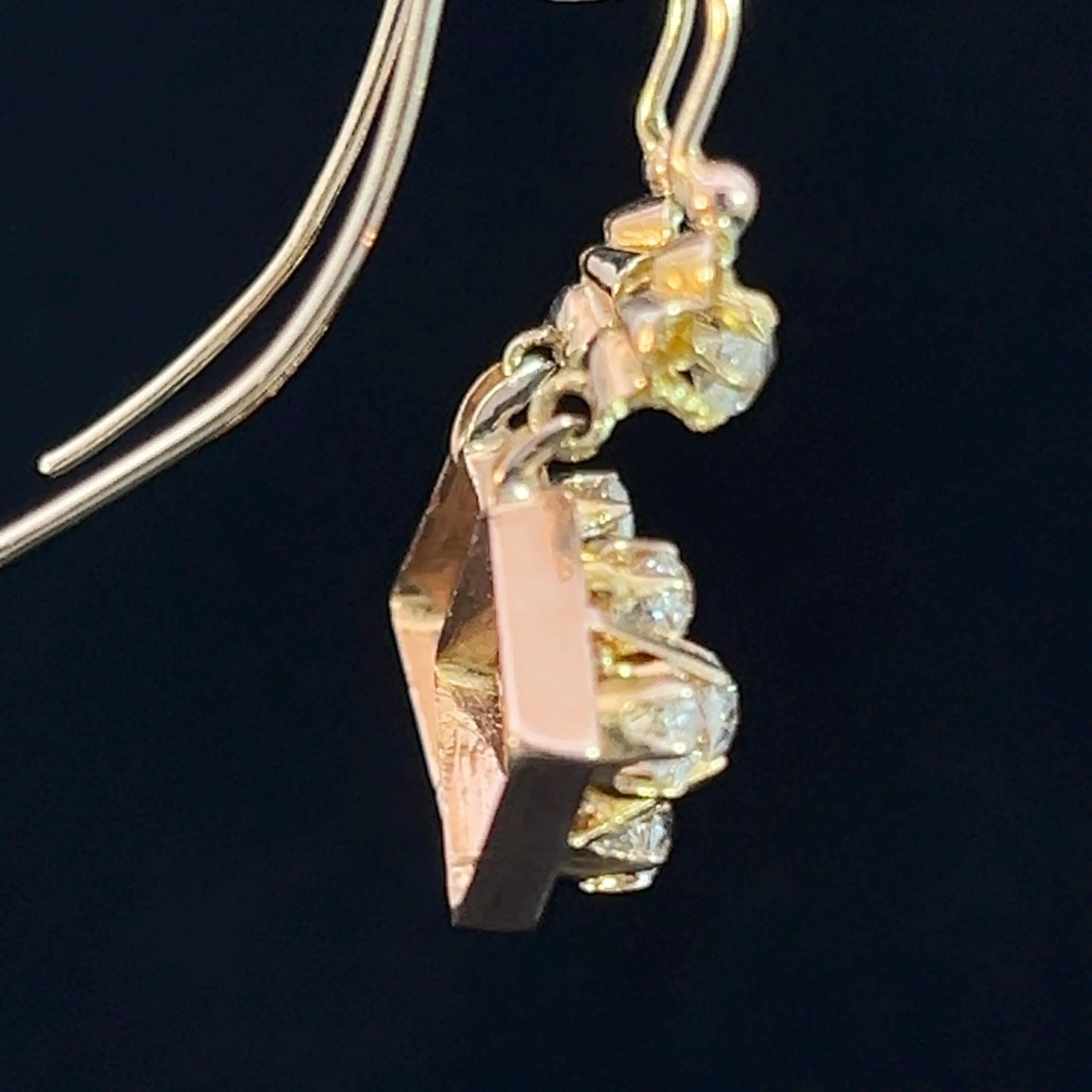 Boucles d'oreilles pendantes édouardiennes en diamant Circa 1900-10 en vente 1