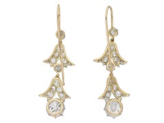 Edwardian diamond drop earrings, circa 1910.