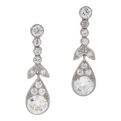 Antique Edwardian Diamond Drop Earrings