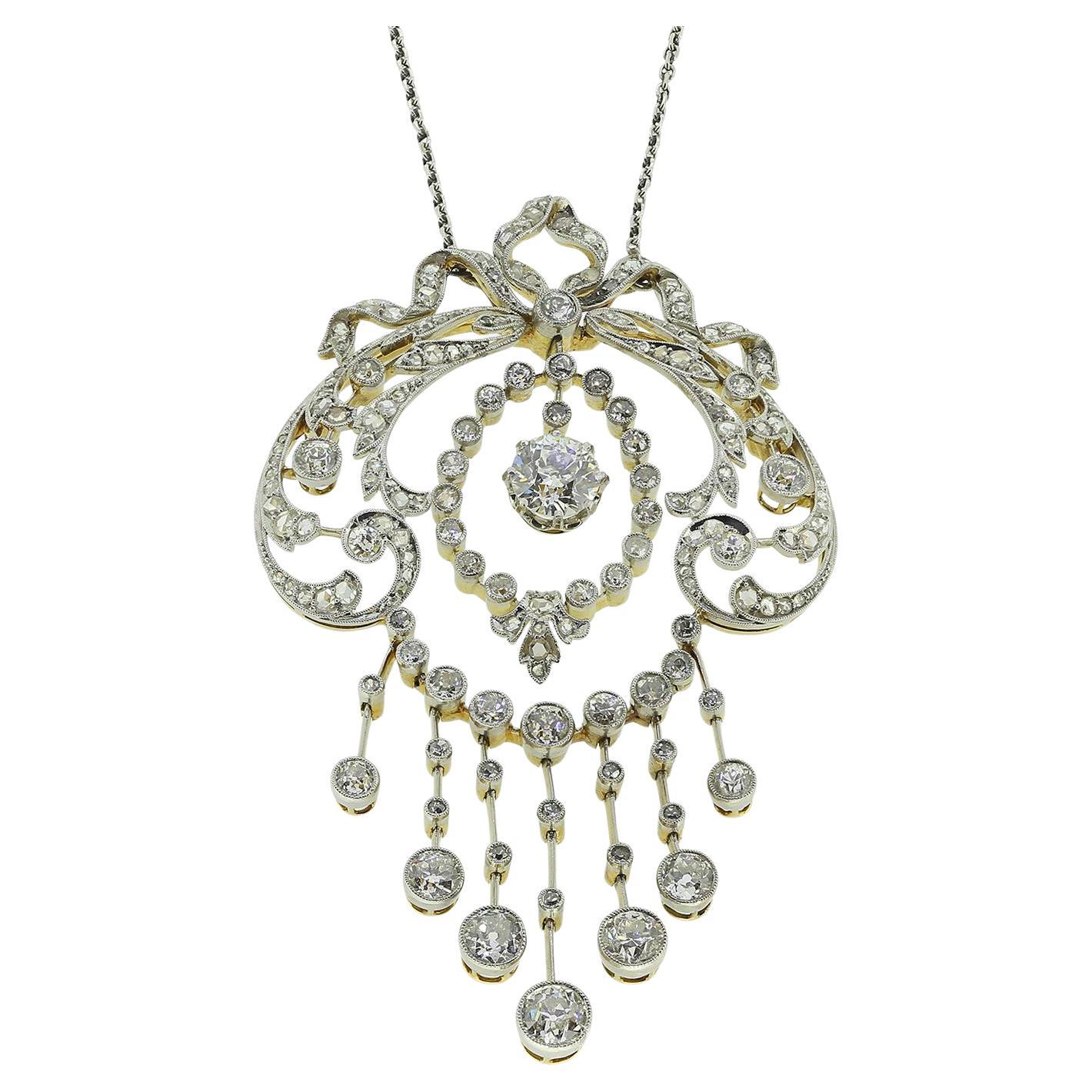 Edwardian Diamond Drop Necklace