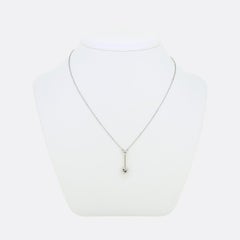 Edwardian Diamond Drop Pendant Necklace