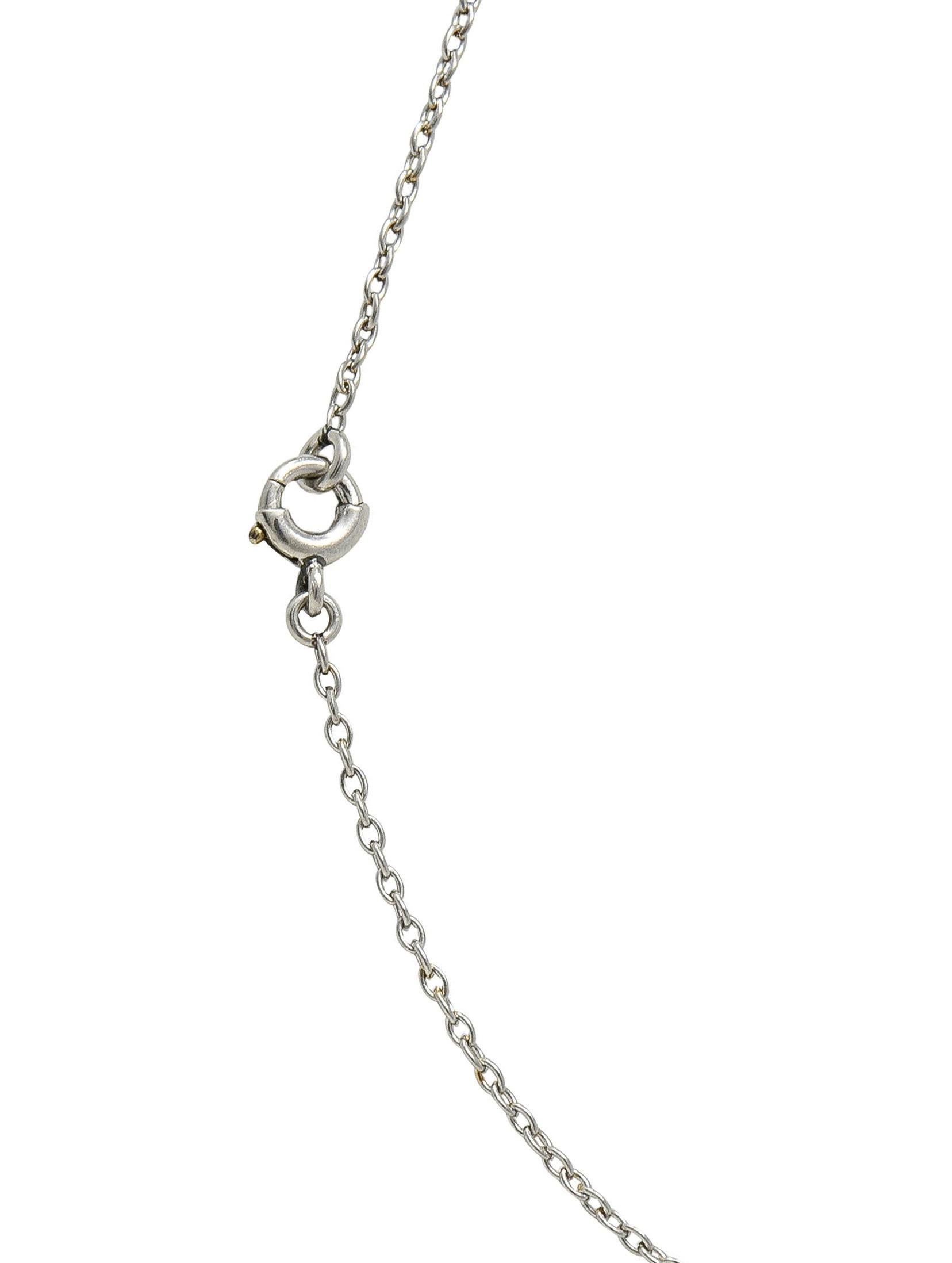 Edwardian Diamond Enamel Platinum 14K Gold Antique Heart Locket Pendant Necklace 4