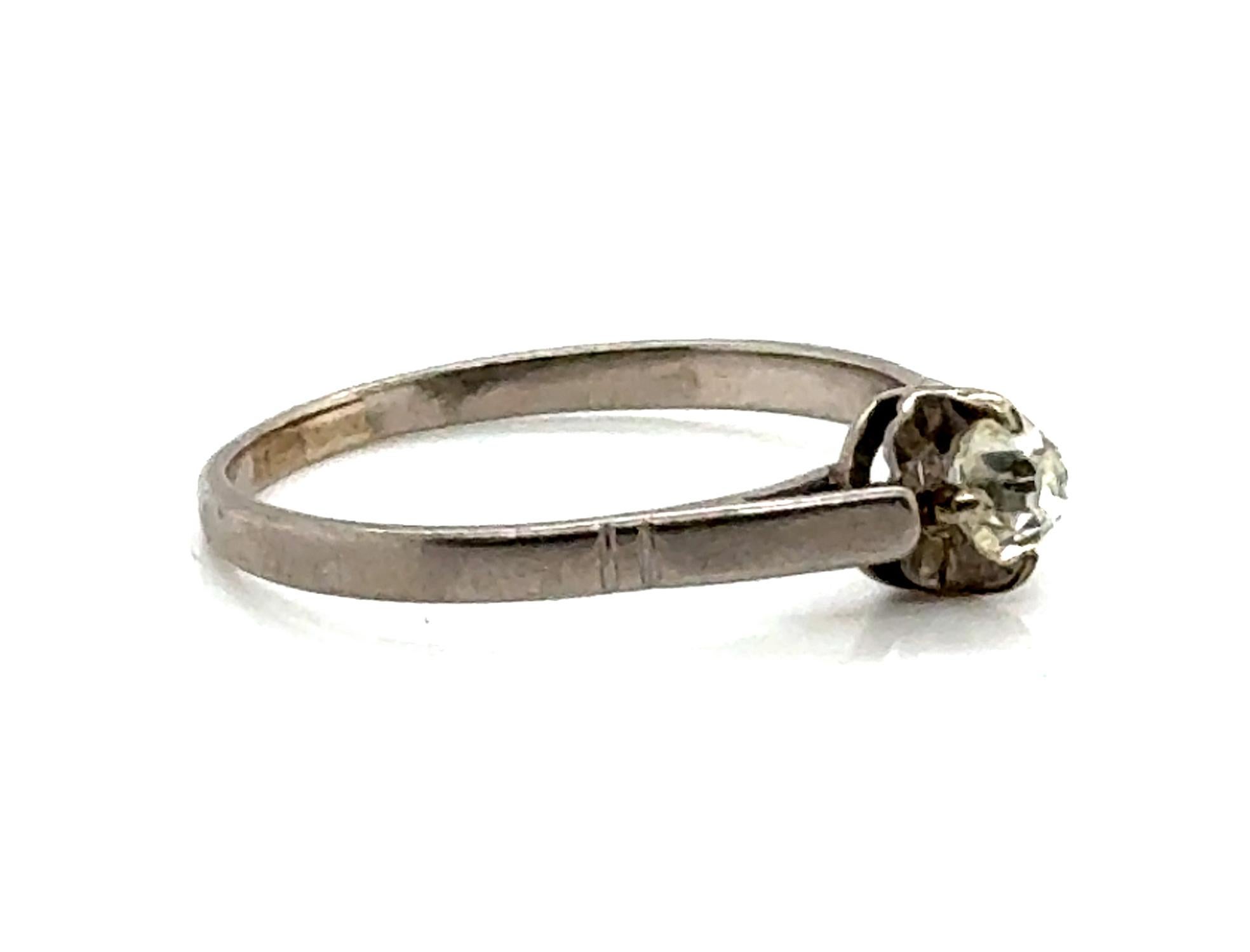 Édouardien Bague de fiançailles Edwardienne diamant .25ct Mined Old Mine Original 1900 14K en vente