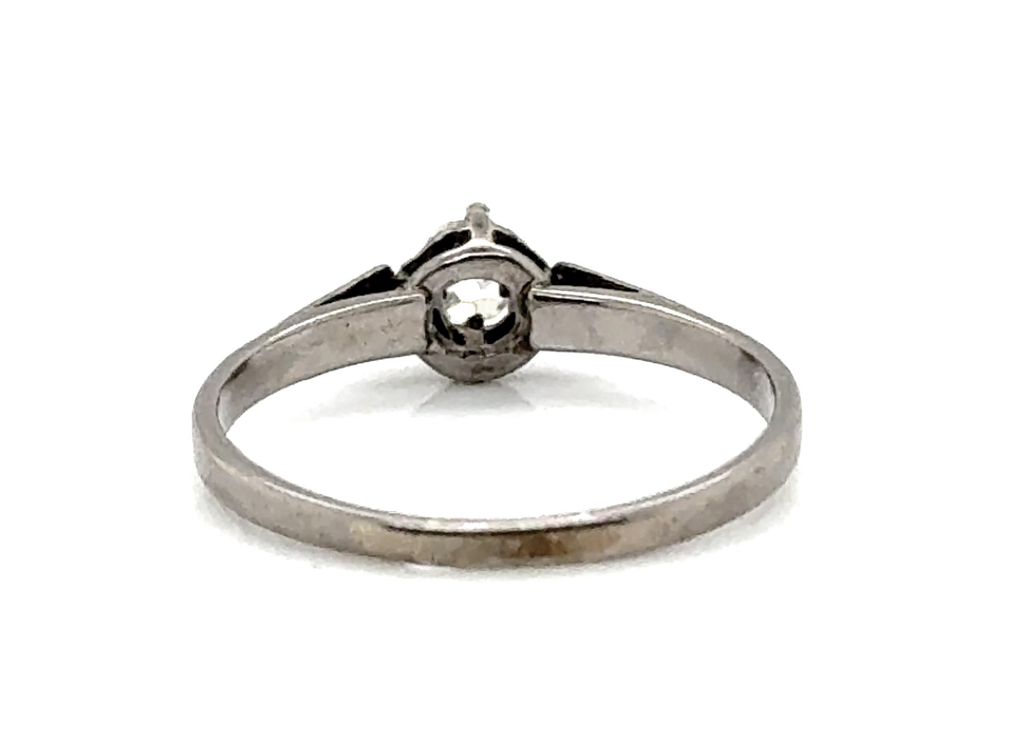 Taille vieille mine Bague de fiançailles Edwardienne diamant .25ct Mined Old Mine Original 1900 14K en vente