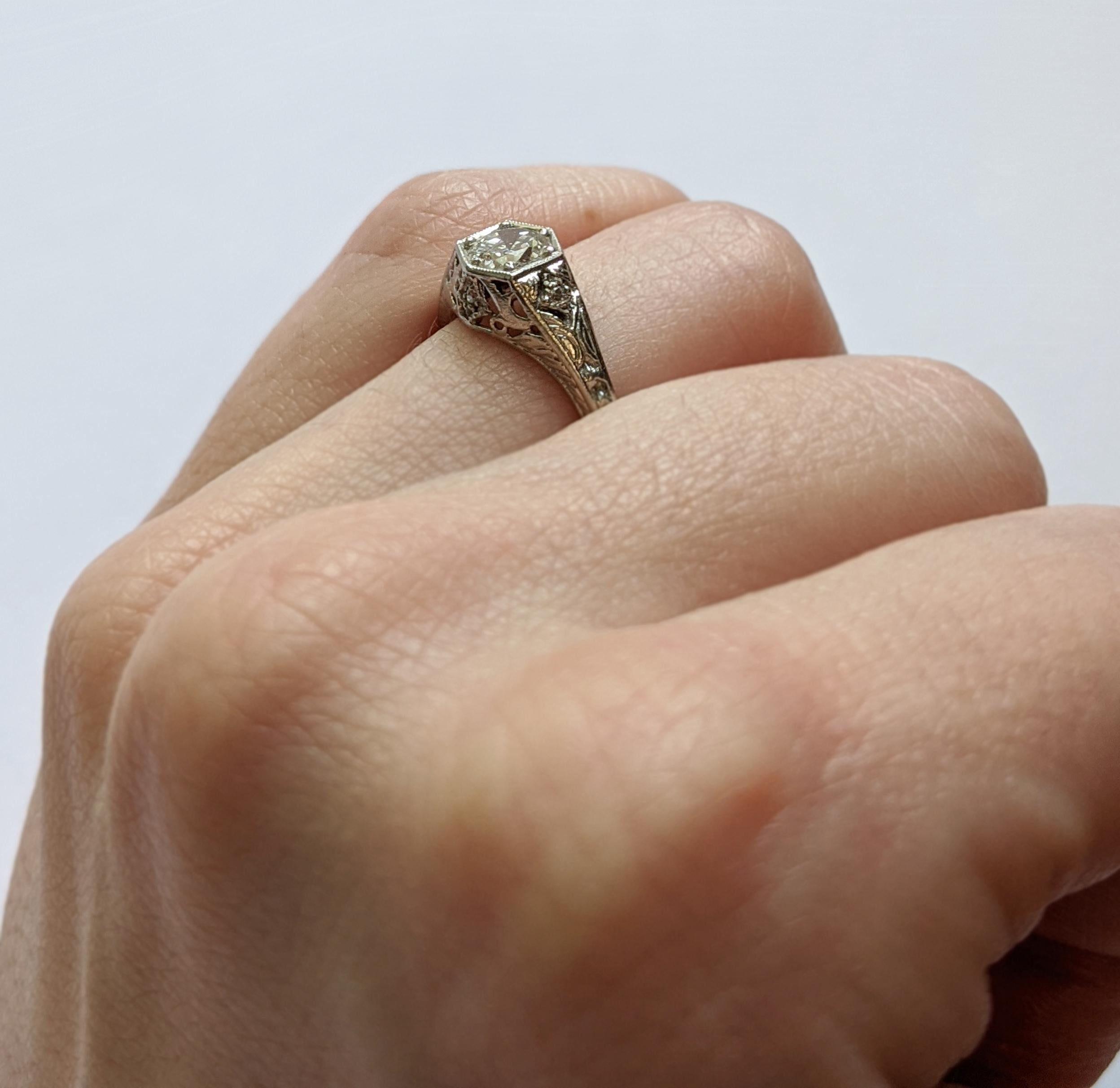 Old European Cut Edwardian Diamond Engagement Ring 'GIA Certified'