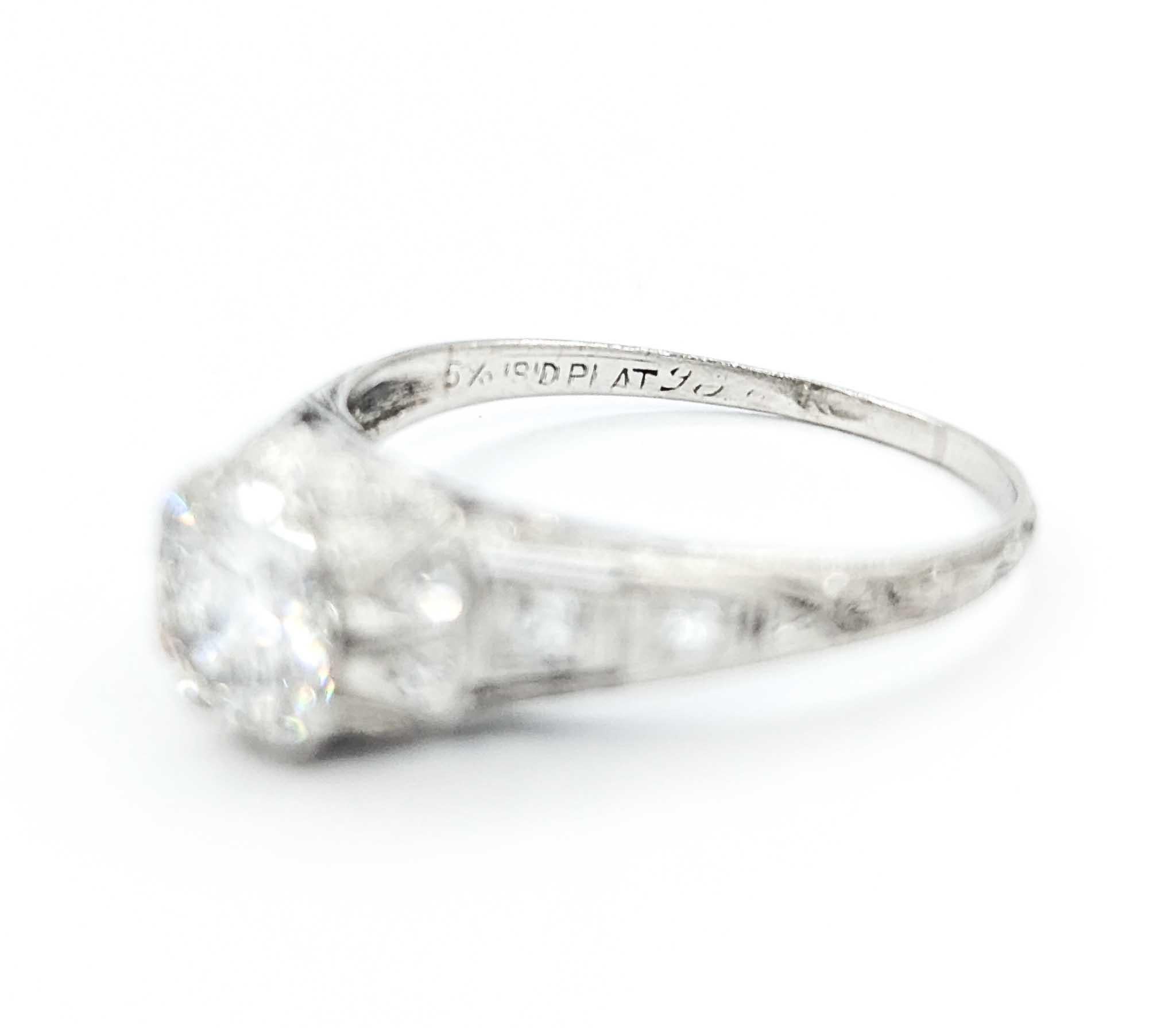 Edwardian Diamond Engagement Ring in Platinum For Sale 5