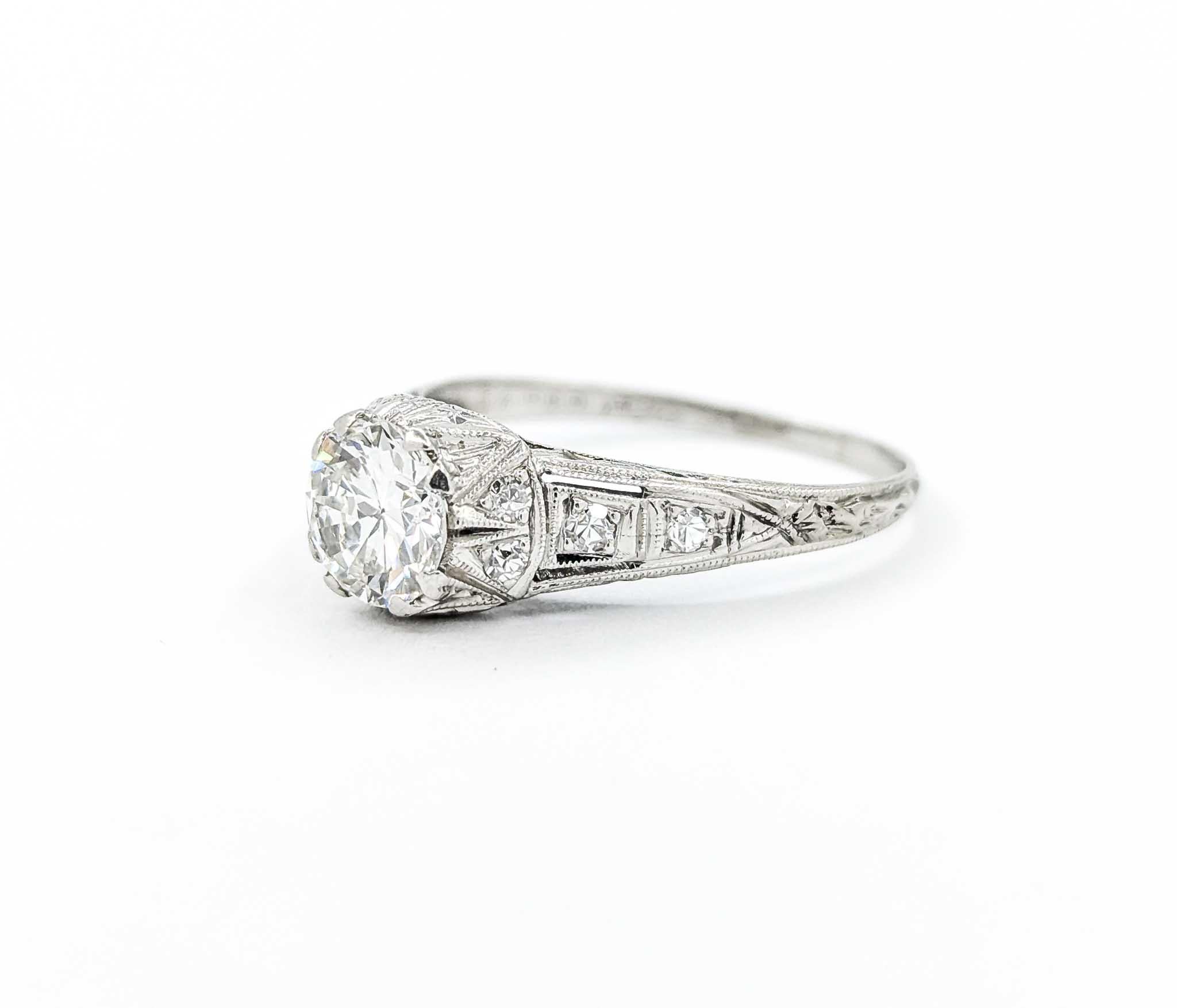 Edwardian Diamond Engagement Ring in Platinum For Sale 6