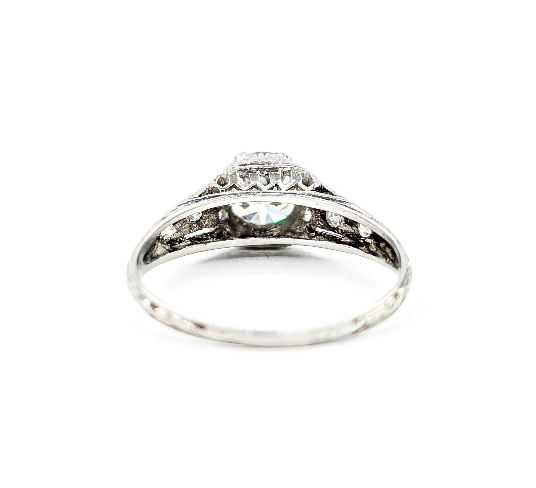 Edwardian Diamond Engagement Ring in Platinum For Sale 3