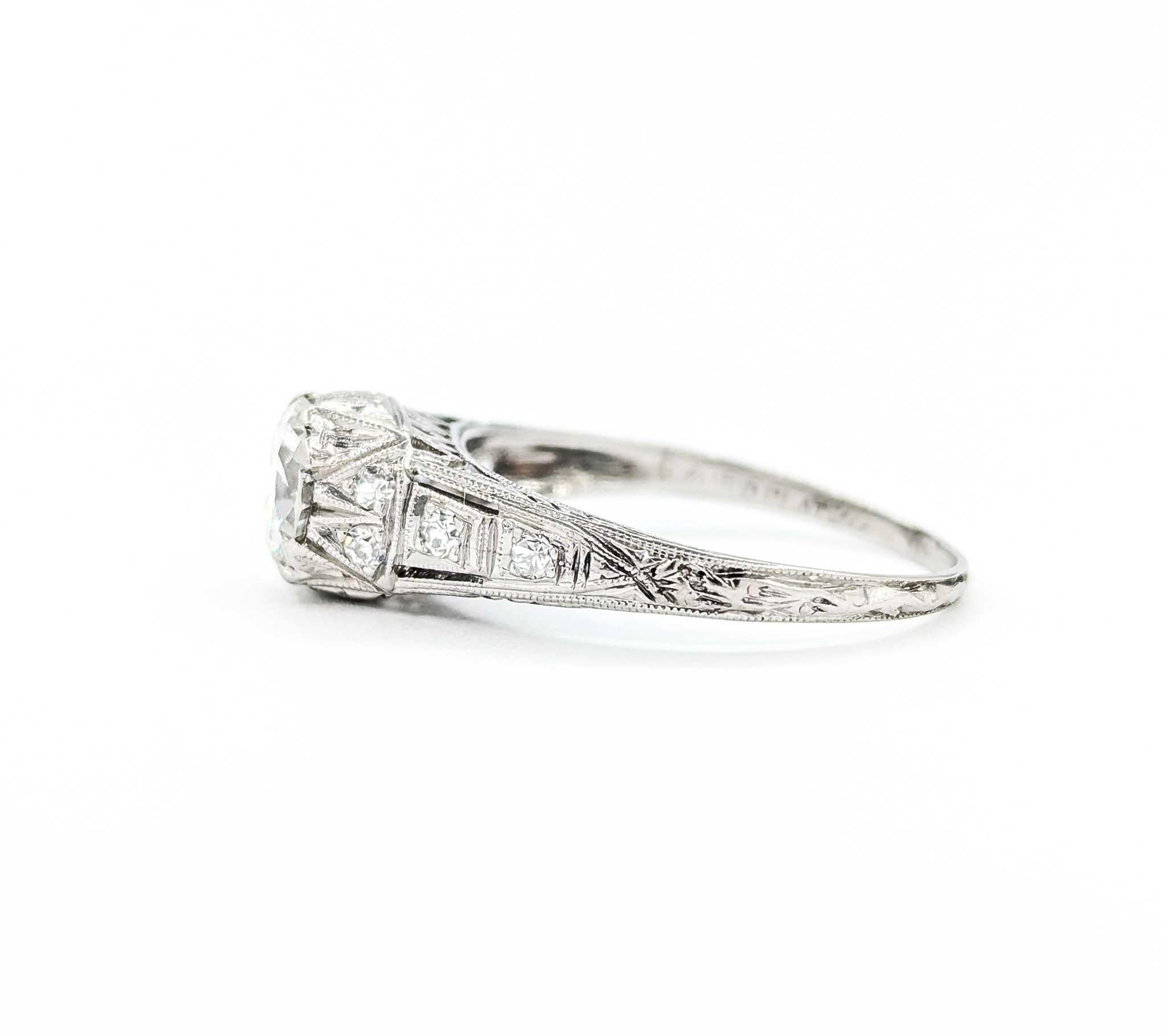 Edwardian Diamond Engagement Ring in Platinum For Sale 4