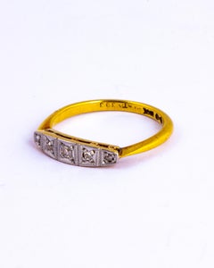 Edwardian Diamond Five-Stone 18 Carat Gold Ring