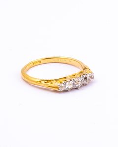 Edwardian Diamond Five-Stone 18 Carat Gold Ring
