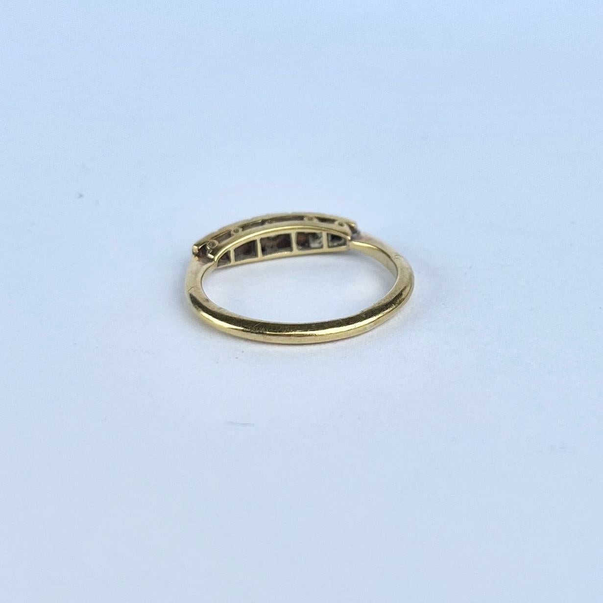 Edwardian Diamond Five-Stone 18 Carat Gold Ring In Good Condition For Sale In Chipping Campden, GB