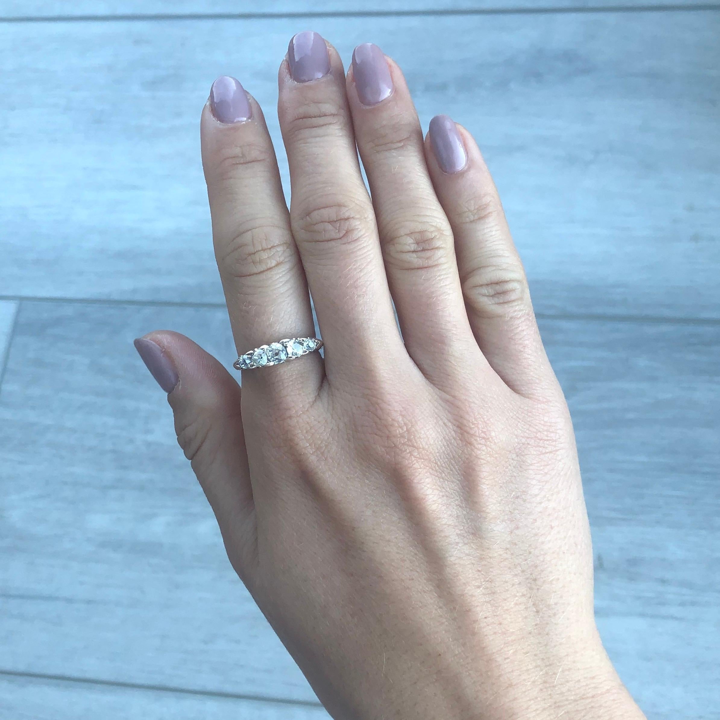 Women's Edwardian Diamond Five-Stone 18 Carat Gold Ring