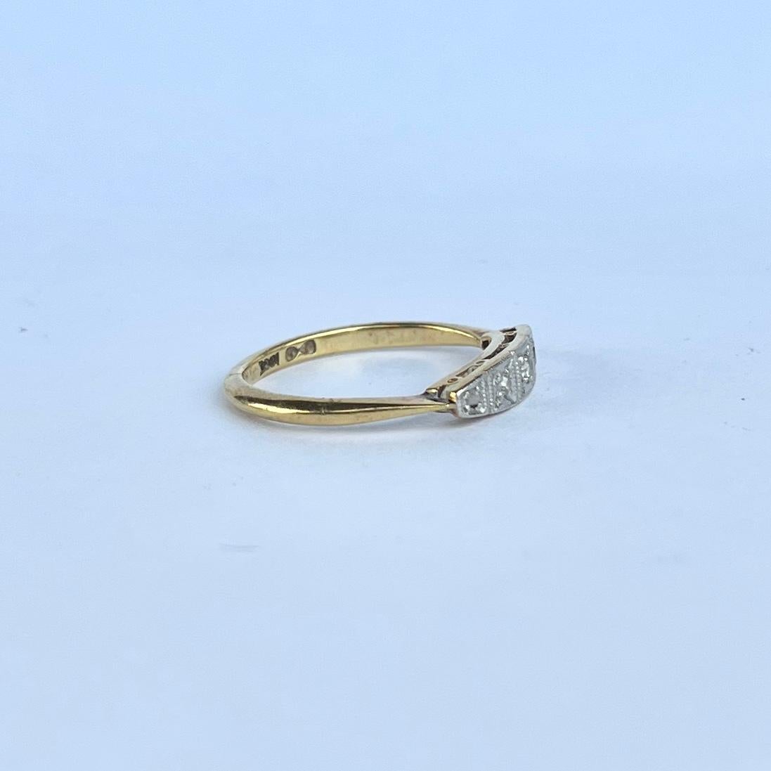 Women's Edwardian Diamond Five-Stone 18 Carat Gold Ring For Sale