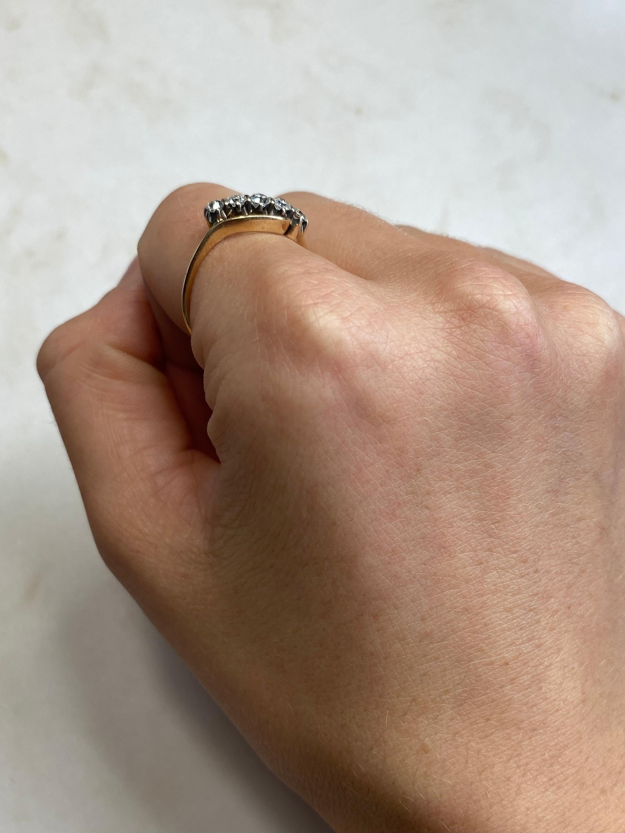Women's Edwardian Diamond Five-Stone 18 Carat Gold Ring For Sale