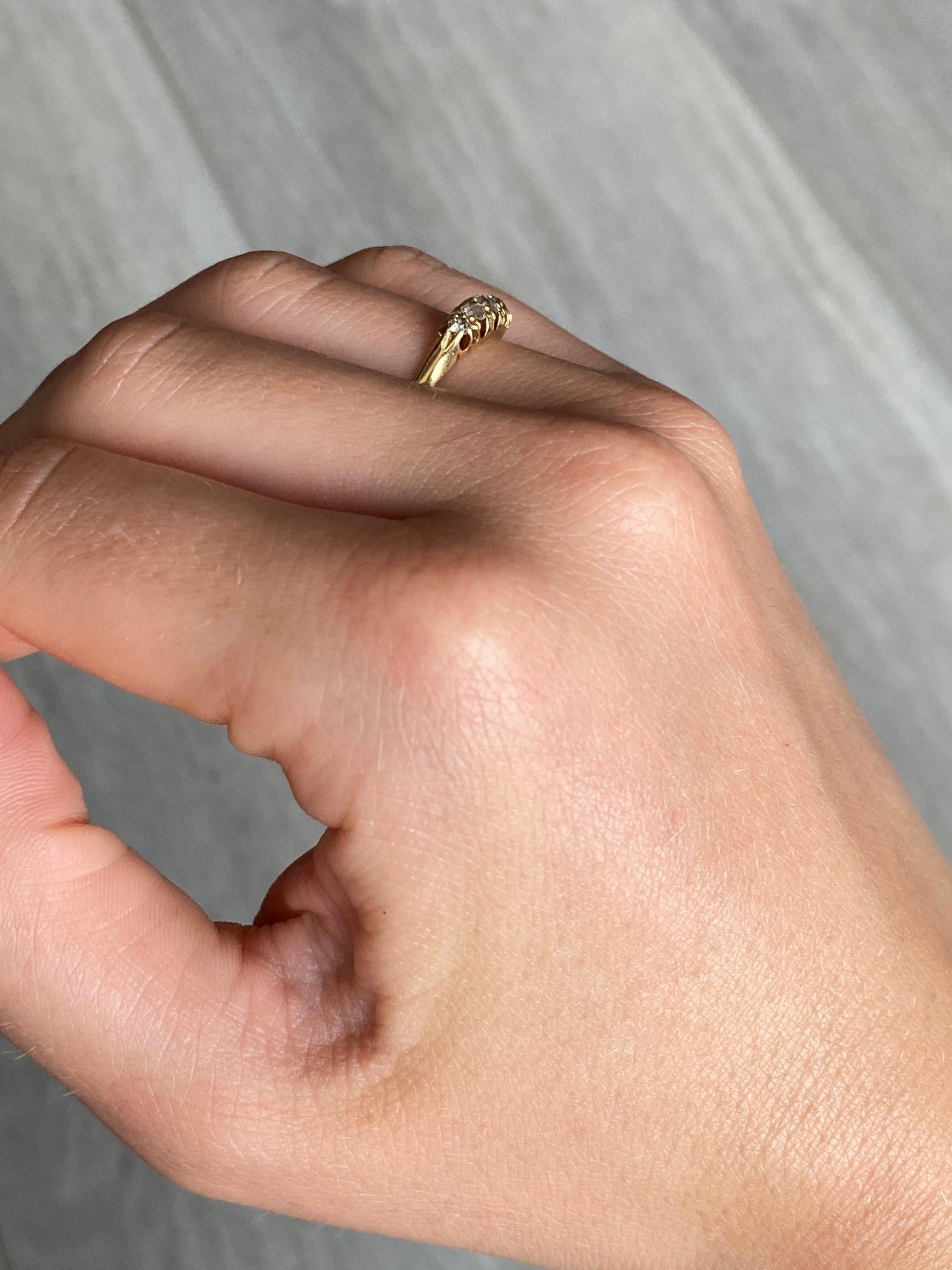 Edwardian Diamond Five-Stone 18 Carat Gold Ring 1