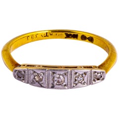 Edwardian Diamond Five-Stone 18 Carat Gold Ring