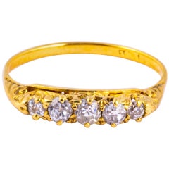 Edwardian Diamond Five-Stone 18 Carat Gold Ring