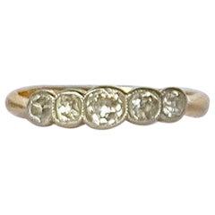 Diamantring mit fünf Steinen aus 18 Karat Gold im Edwardianischen Stil