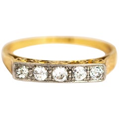 Edwardian Diamond Five-Stone 18 Carat Gold Ring