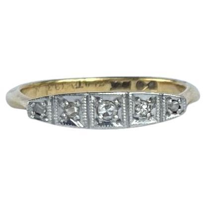 Edwardian Diamond Five-Stone 18 Carat Gold Ring