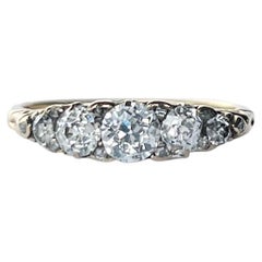 Edwardian Diamond Five-Stone 18 Carat Gold Ring