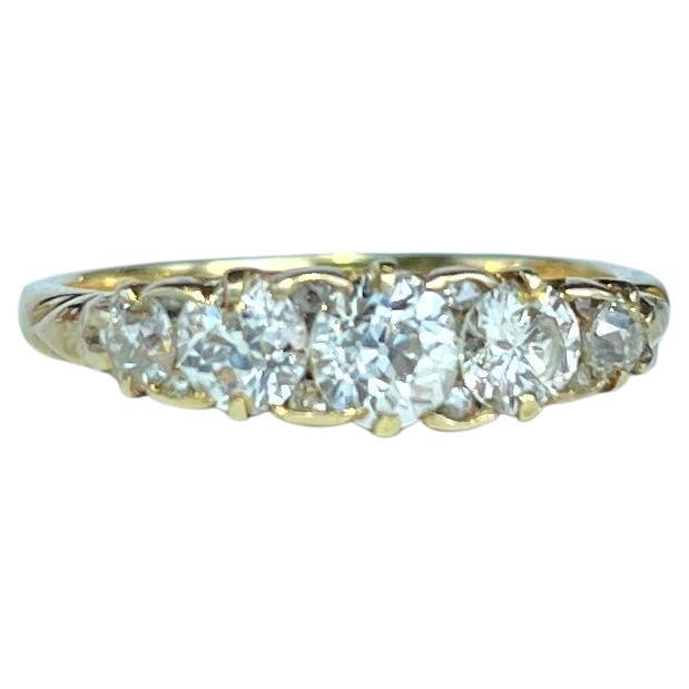 Edwardian Diamond Five-Stone 18 Carat Gold Ring