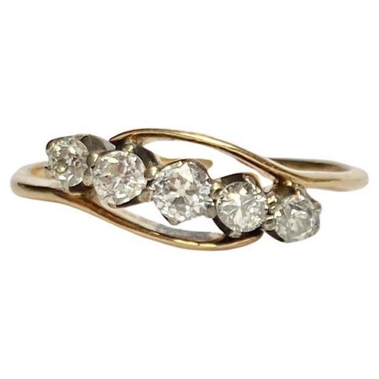 Edwardian Diamond Five-Stone 18 Carat Gold Ring For Sale