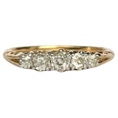 Vintage Edwardian Diamond Five-Stone 18 Carat Gold Ring