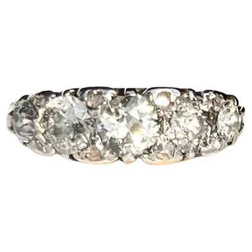 Edwardian Diamond Five-Stone 18 Carat Gold Ring For Sale
