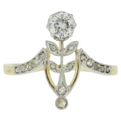 Antique Edwardian Diamond Flower Ring